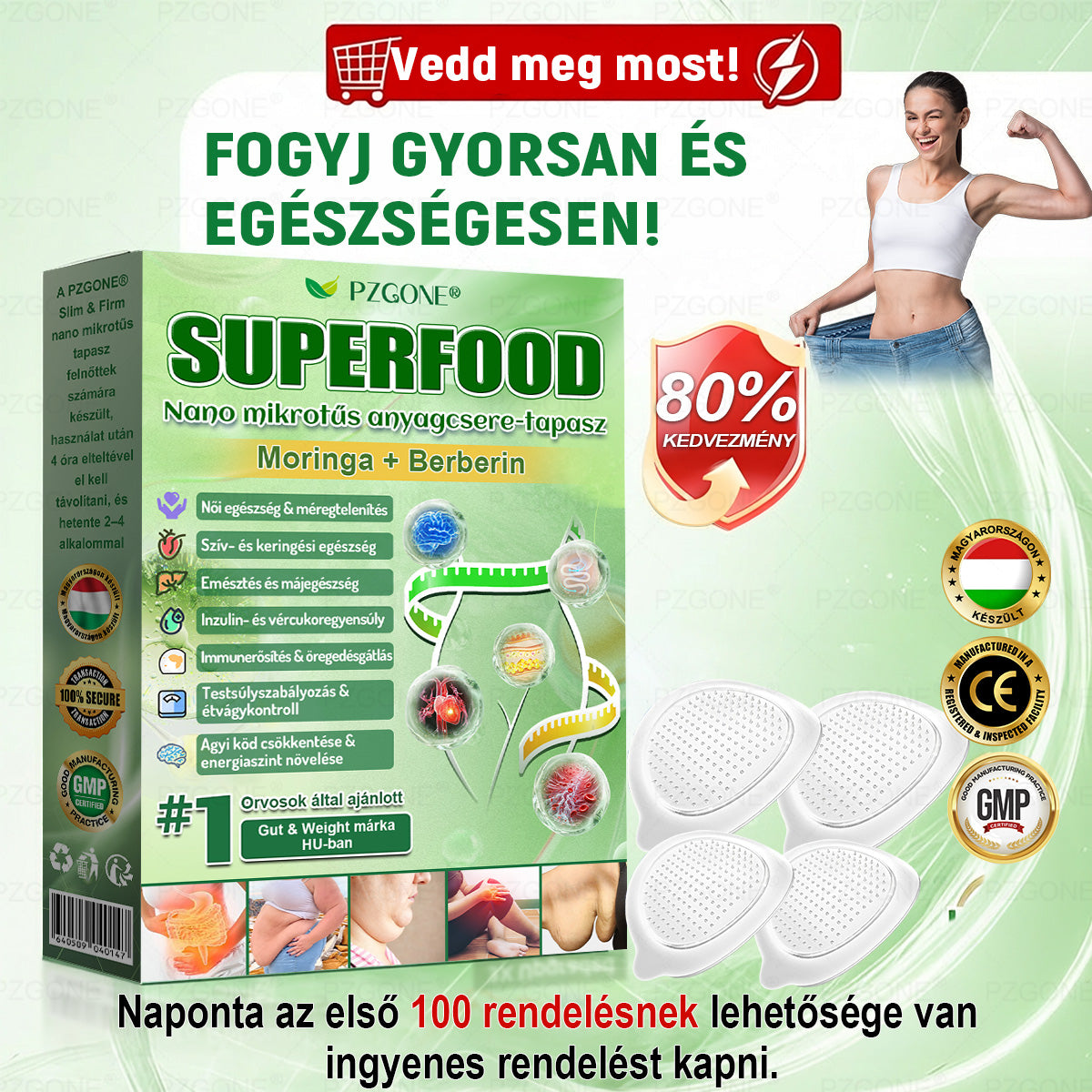 ⭐𝐏𝐙𝐆𝐎𝐍𝐄® Szuperélelmiszer Nano mikrotűs tapasz | Már csak 10 doboz maradt!🎁 További 40% kedvezményt adunk! Őrizd meg az egészséged! Ha most kihagyod, idén már nem lesz lehetőség!